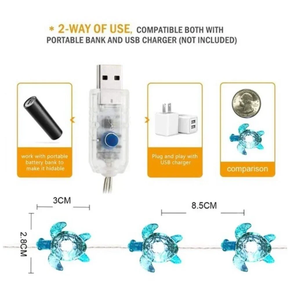 Adorable Sea Turtle Animal Room String LED Light